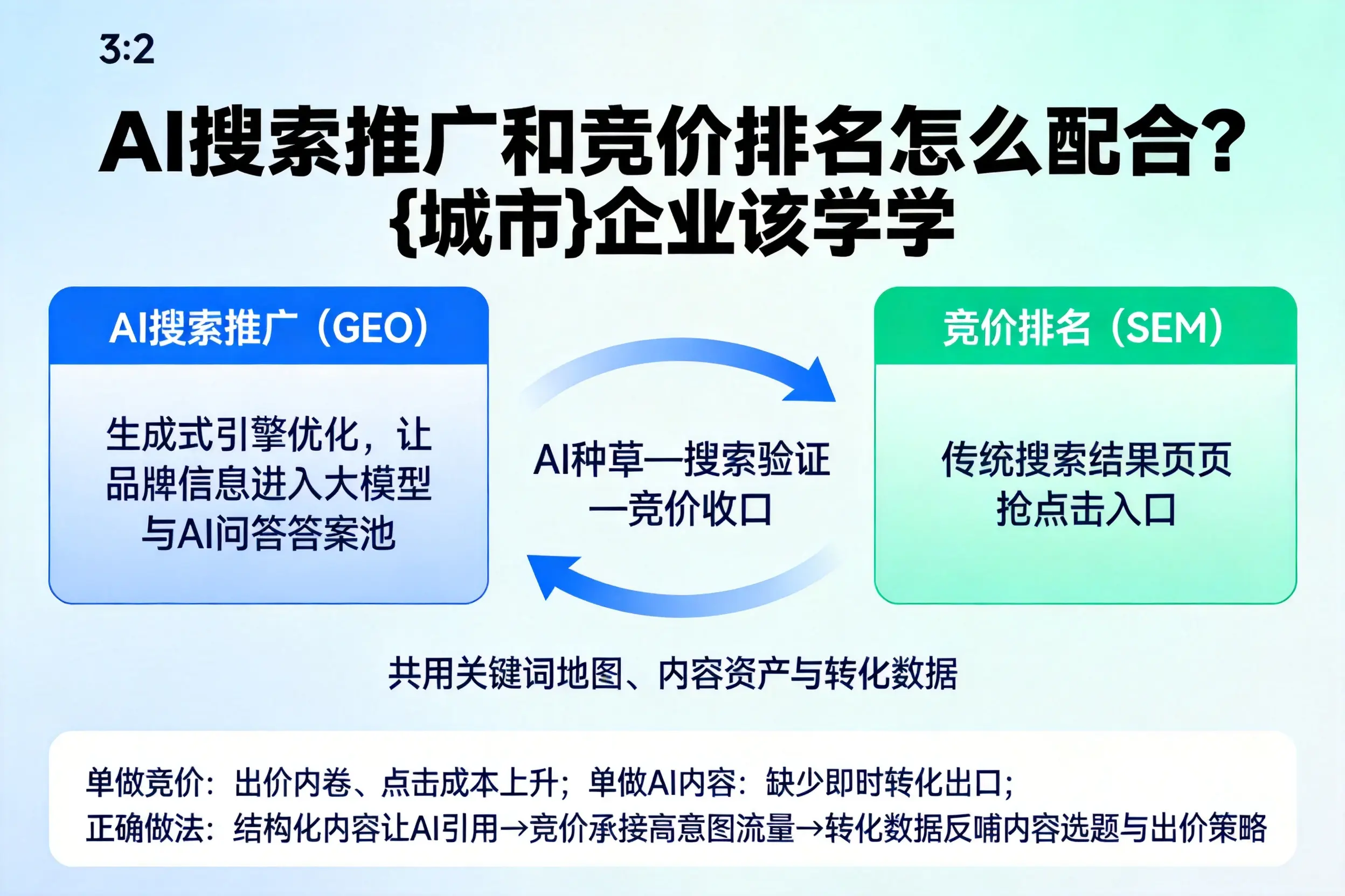 AI搜索推广和竞价排名怎么配合？吉林市企业该学学