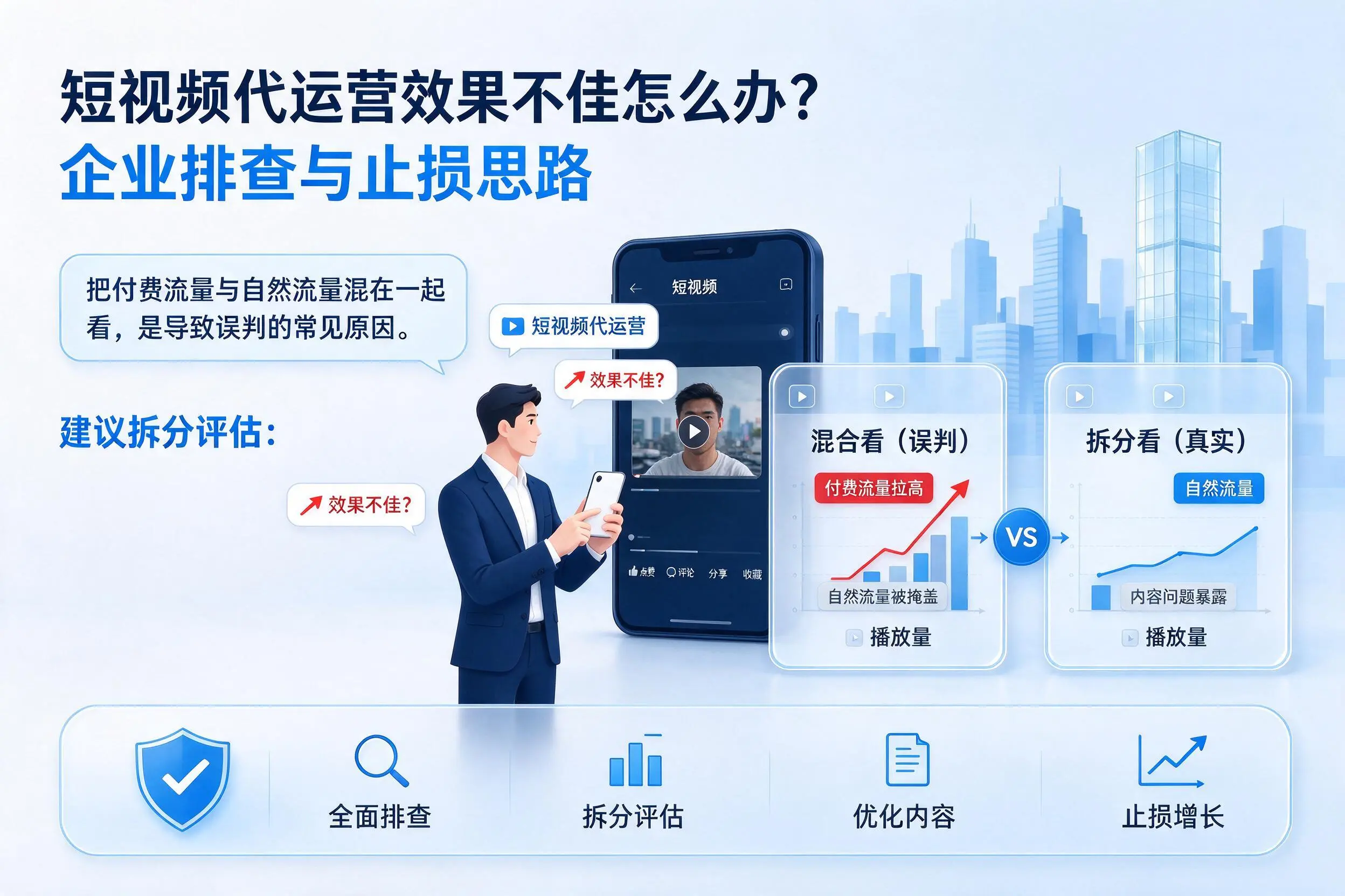 短视频代运营效果不佳怎么办？吉林市企业排查与止损思路