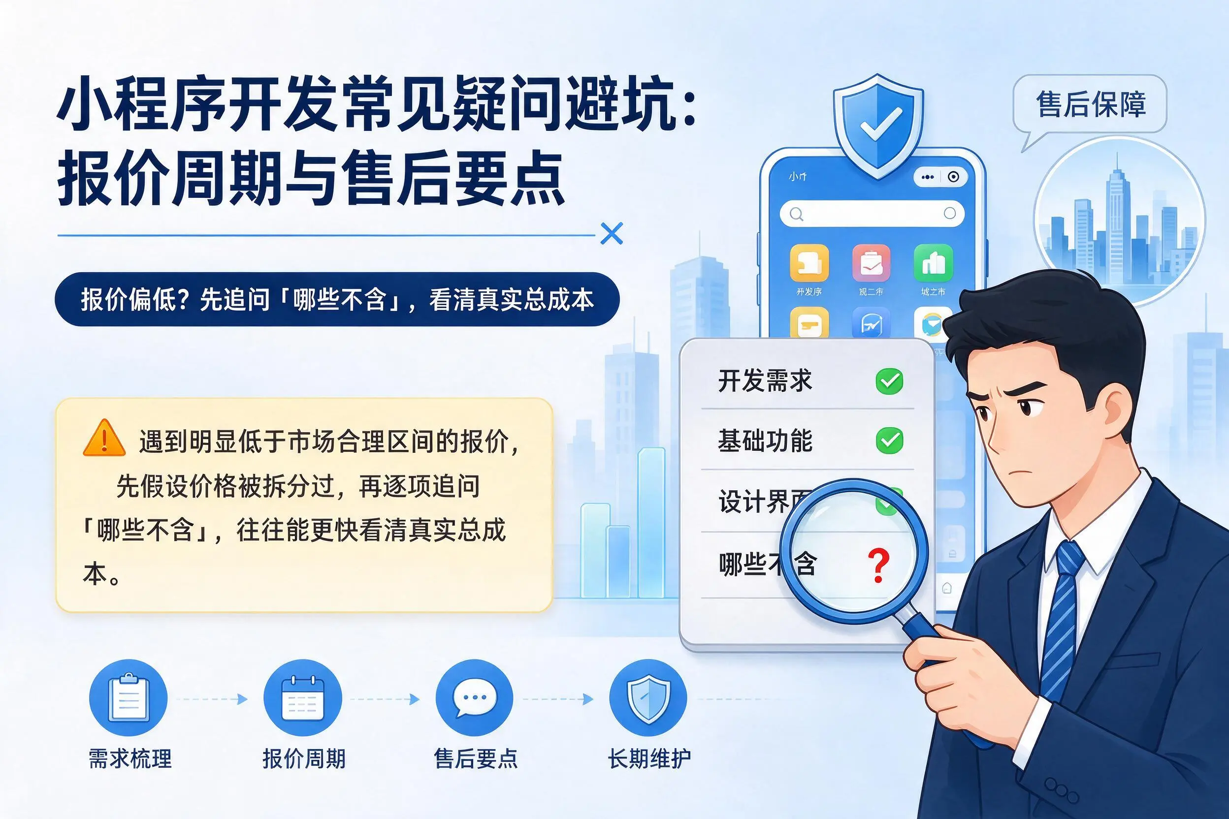 吉林市小程序开发常见疑问避坑：报价周期与售后要点