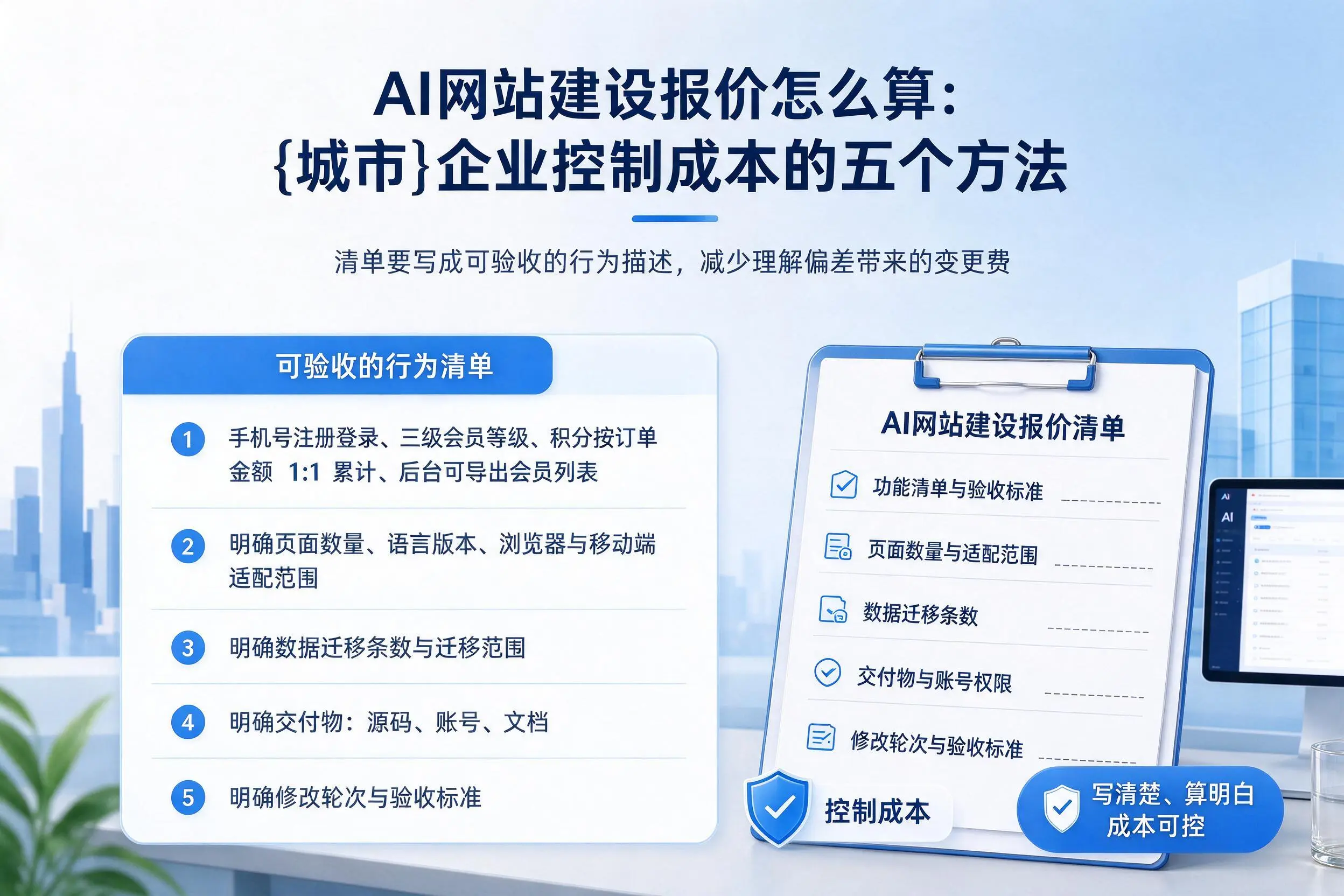 AI网站建设报价怎么算：吉林市企业控制成本的五个方法